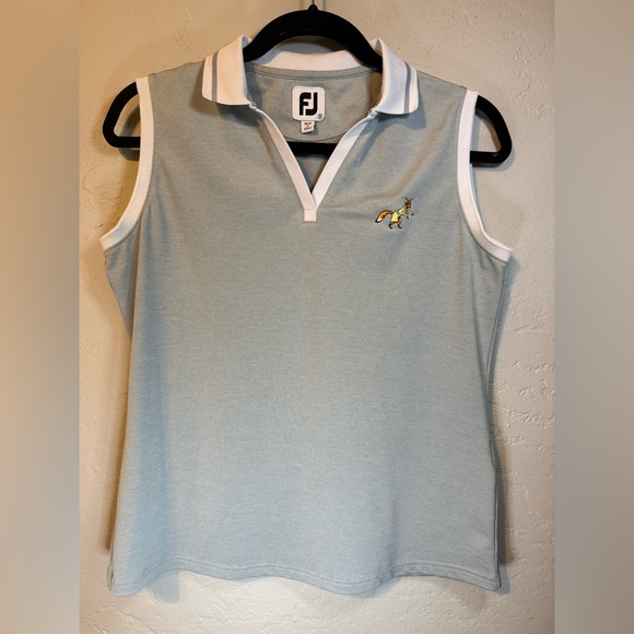FootJoy Light Grey/Blue Sleeveless Polo Shirt size small - Picture 1 of 8